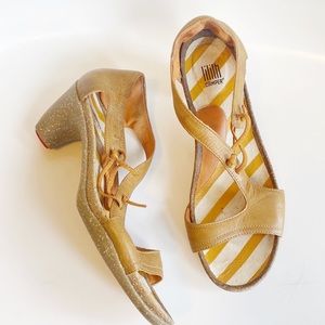 Camper Lilith Leather Wedge Sandals